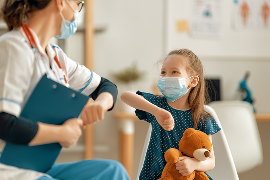 School nurse helping student